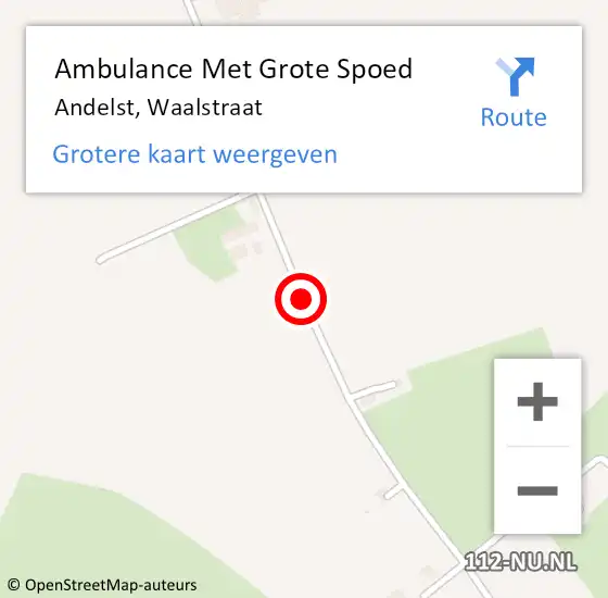 Locatie op kaart van de 112 melding: Ambulance Met Grote Spoed Naar Andelst, Waalstraat op 19 juni 2017 20:15