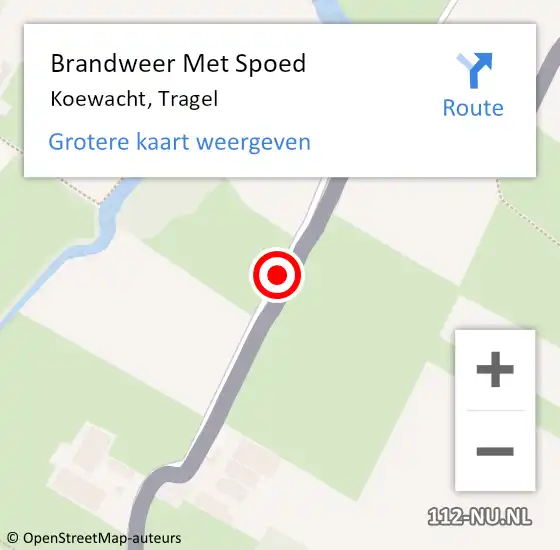 Locatie op kaart van de 112 melding: Brandweer Met Spoed Naar Koewacht, Tragel op 19 juni 2017 20:56