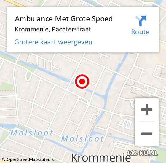 Locatie op kaart van de 112 melding: Ambulance Met Grote Spoed Naar Krommenie, Pachterstraat op 19 juni 2017 21:03