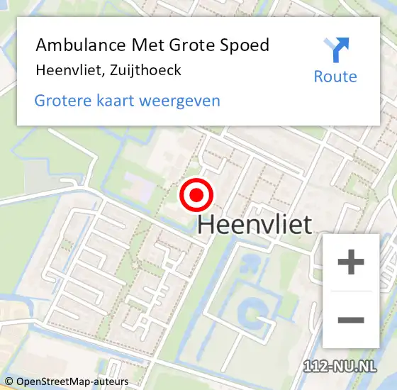 Locatie op kaart van de 112 melding: Ambulance Met Grote Spoed Naar Heenvliet, Zuijthoeck op 19 juni 2017 21:29