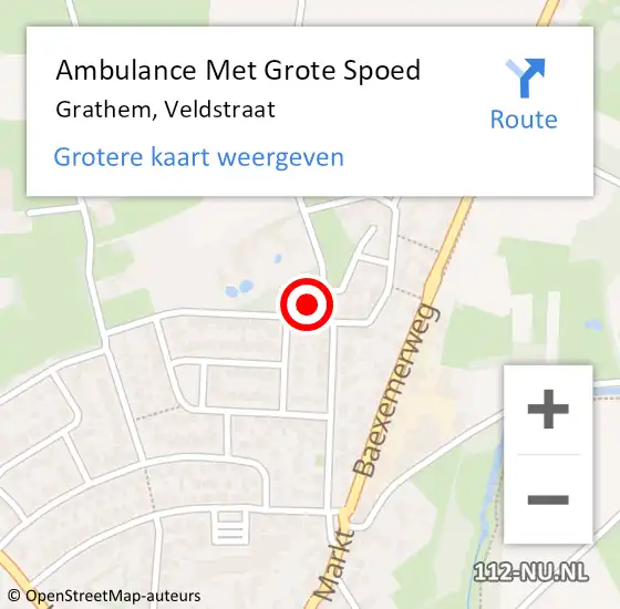 Locatie op kaart van de 112 melding: Ambulance Met Grote Spoed Naar Grathem, Veldstraat op 19 juni 2017 21:54