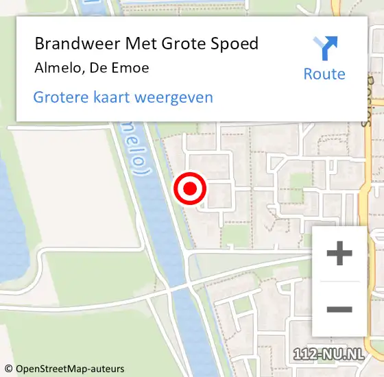 Locatie op kaart van de 112 melding: Brandweer Met Grote Spoed Naar Almelo, De Emoe op 19 juni 2017 22:27