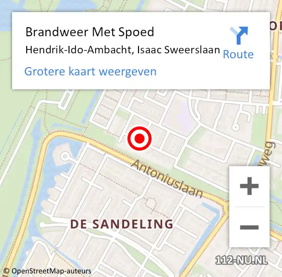 Locatie op kaart van de 112 melding: Brandweer Met Spoed Naar Hendrik-Ido-Ambacht, Isaac Sweerslaan op 19 juni 2017 22:32