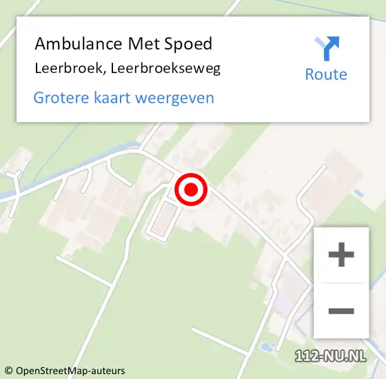 Locatie op kaart van de 112 melding: Ambulance Met Spoed Naar Leerbroek, Leerbroekseweg op 19 juni 2017 23:07