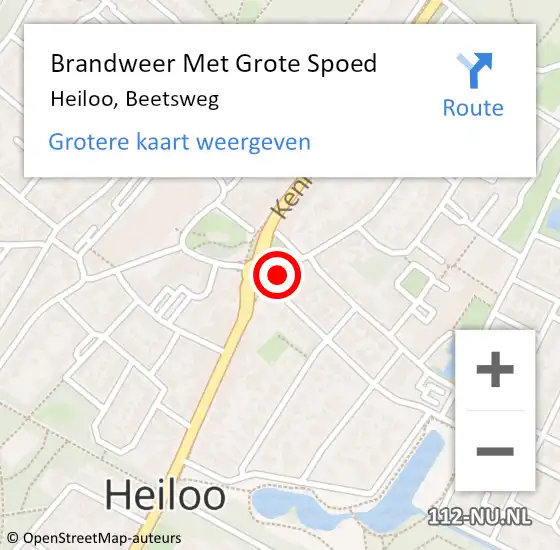 Locatie op kaart van de 112 melding: Brandweer Met Grote Spoed Naar Heiloo, Beetsweg op 19 juni 2017 23:20