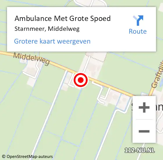 Locatie op kaart van de 112 melding: Ambulance Met Grote Spoed Naar Starnmeer, Middelweg op 20 juni 2017 00:42