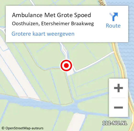 Locatie op kaart van de 112 melding: Ambulance Met Grote Spoed Naar Oosthuizen, Etersheimer Braakweg op 20 juni 2017 02:09