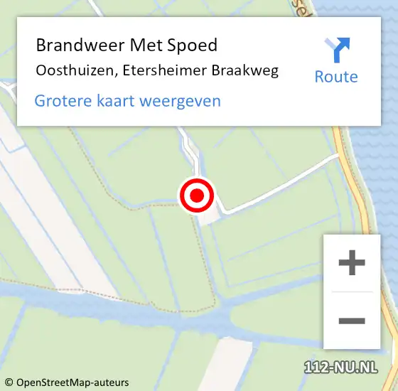 Locatie op kaart van de 112 melding: Brandweer Met Spoed Naar Oosthuizen, Etersheimer Braakweg op 20 juni 2017 02:44