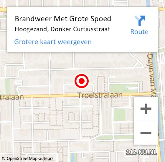 Locatie op kaart van de 112 melding: Brandweer Met Grote Spoed Naar Hoogezand, Donker Curtiusstraat op 20 juni 2017 02:59