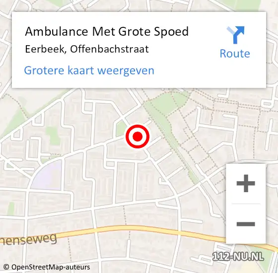 Locatie op kaart van de 112 melding: Ambulance Met Grote Spoed Naar Eerbeek, Offenbachstraat op 20 juni 2017 04:52