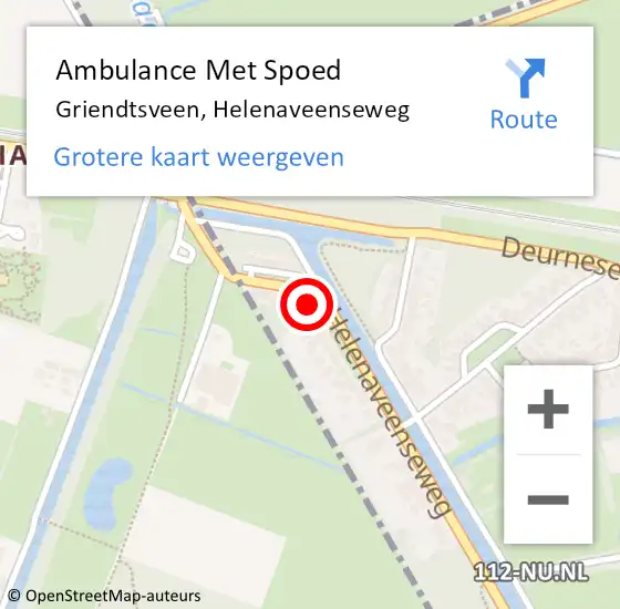 Locatie op kaart van de 112 melding: Ambulance Met Spoed Naar Griendtsveen, Helenaveenseweg op 20 juni 2017 05:36