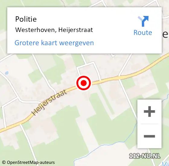 Locatie op kaart van de 112 melding: Politie Westerhoven, Heijerstraat op 20 juni 2017 07:52