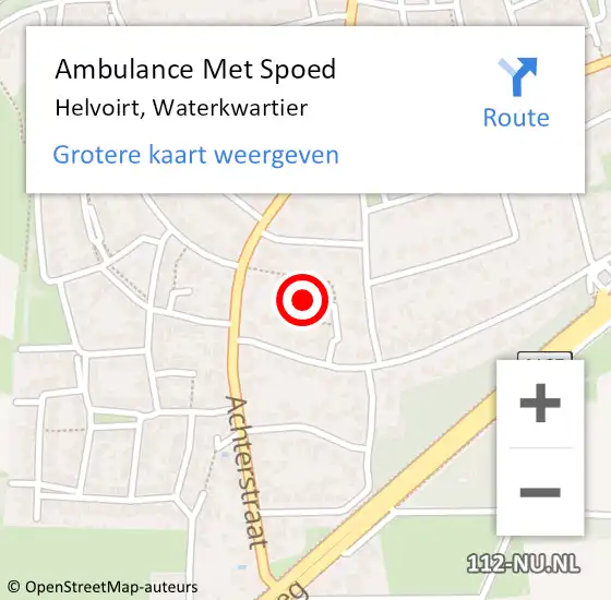 Locatie op kaart van de 112 melding: Ambulance Met Spoed Naar Helvoirt, Waterkwartier op 20 juni 2017 08:32