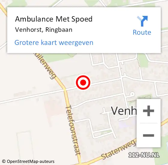 Locatie op kaart van de 112 melding: Ambulance Met Spoed Naar Venhorst, Ringbaan op 20 juni 2017 09:37