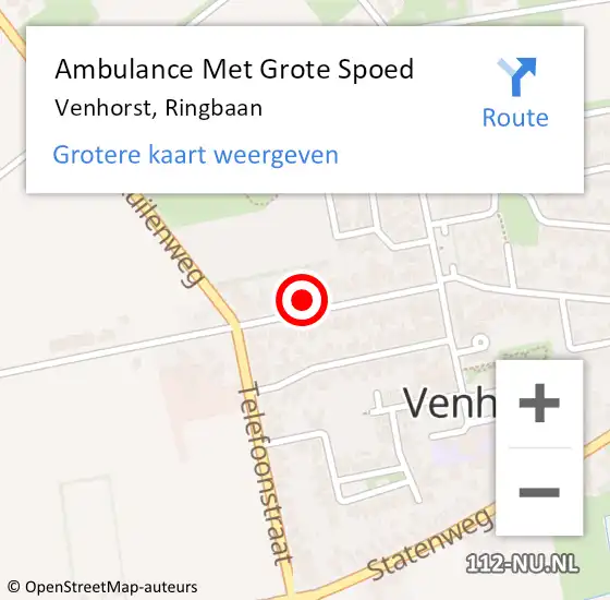 Locatie op kaart van de 112 melding: Ambulance Met Grote Spoed Naar Venhorst, Ringbaan op 20 juni 2017 09:42