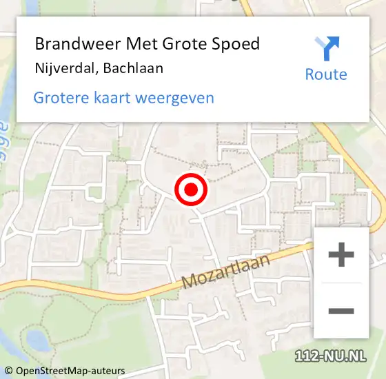 Locatie op kaart van de 112 melding: Brandweer Met Grote Spoed Naar Nijverdal, Bachlaan op 20 juni 2017 10:10