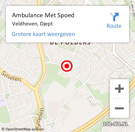 Locatie op kaart van de 112 melding: Ambulance Met Spoed Naar Veldhoven, Djept op 20 juni 2017 10:13