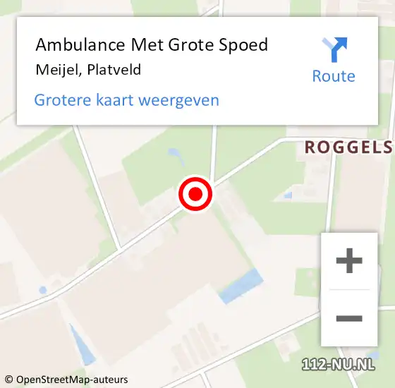 Locatie op kaart van de 112 melding: Ambulance Met Grote Spoed Naar Meijel, Platveld op 24 januari 2014 12:32