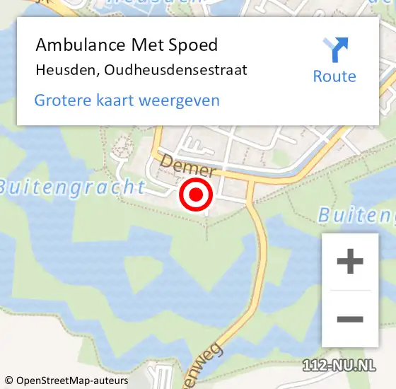 Locatie op kaart van de 112 melding: Ambulance Met Spoed Naar Heusden, Oudheusdensestraat op 20 juni 2017 11:13