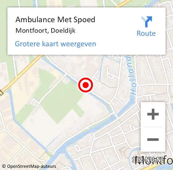 Locatie op kaart van de 112 melding: Ambulance Met Spoed Naar Montfoort, Doeldijk op 20 juni 2017 11:13