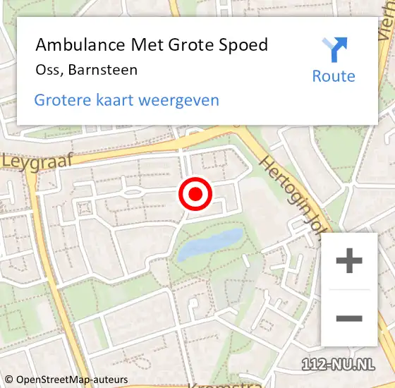 Locatie op kaart van de 112 melding: Ambulance Met Grote Spoed Naar Oss, Barnsteen op 20 juni 2017 11:44