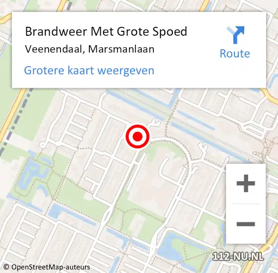 Locatie op kaart van de 112 melding: Brandweer Met Grote Spoed Naar Veenendaal, Marsmanlaan op 20 juni 2017 11:59