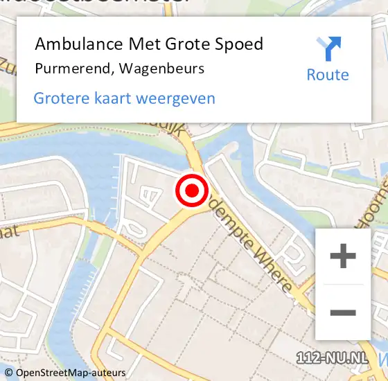 Locatie op kaart van de 112 melding: Ambulance Met Grote Spoed Naar Purmerend, Wagenbeurs op 20 juni 2017 12:56