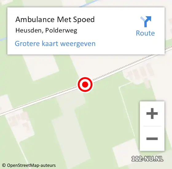Locatie op kaart van de 112 melding: Ambulance Met Spoed Naar Heusden, Polderweg op 20 juni 2017 13:19