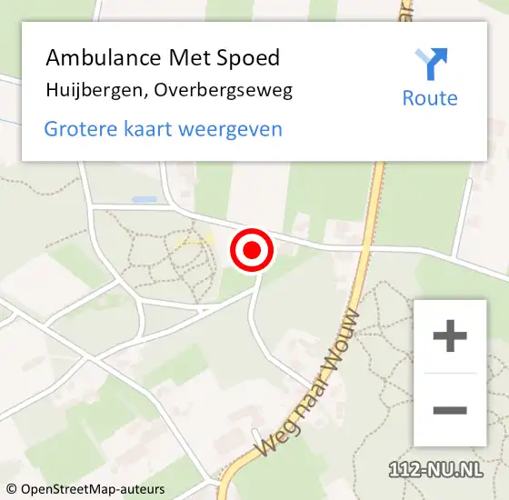 Locatie op kaart van de 112 melding: Ambulance Met Spoed Naar Huijbergen, Overbergseweg op 20 juni 2017 13:40