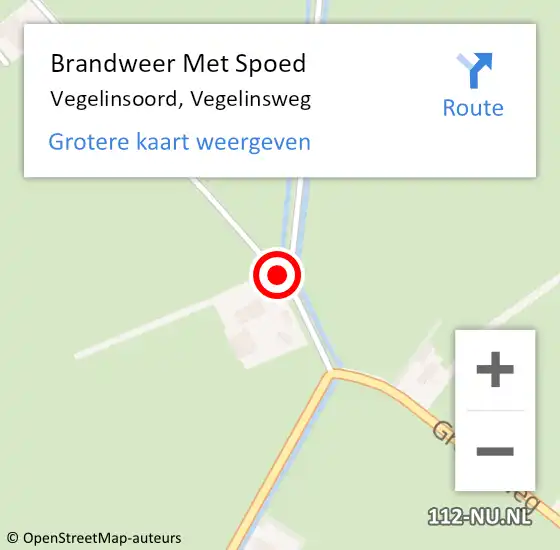 Locatie op kaart van de 112 melding: Brandweer Met Spoed Naar Vegelinsoord, Vegelinsweg op 20 juni 2017 13:54