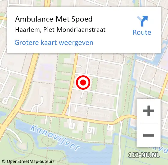 Locatie op kaart van de 112 melding: Ambulance Met Spoed Naar Haarlem, Piet Mondriaanstraat op 20 juni 2017 14:07