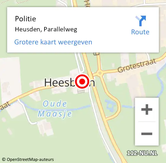 Locatie op kaart van de 112 melding: Politie Heusden, Parallelweg op 20 juni 2017 14:20