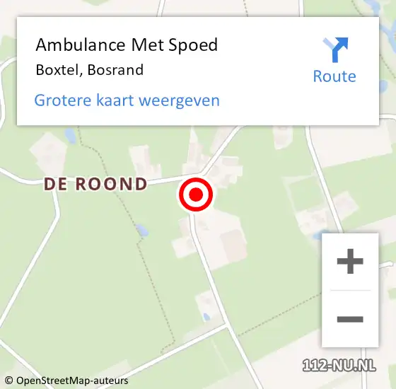 Locatie op kaart van de 112 melding: Ambulance Met Spoed Naar Boxtel, Bosrand op 20 juni 2017 14:29