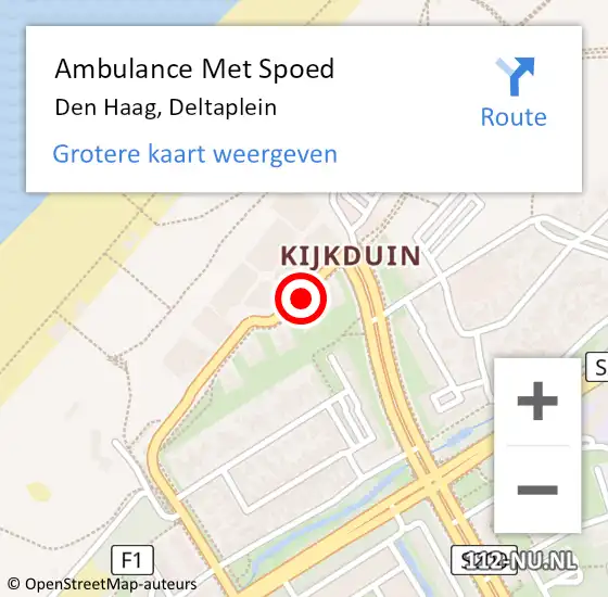 Locatie op kaart van de 112 melding: Ambulance Met Spoed Naar Den Haag, Deltaplein op 20 juni 2017 14:30