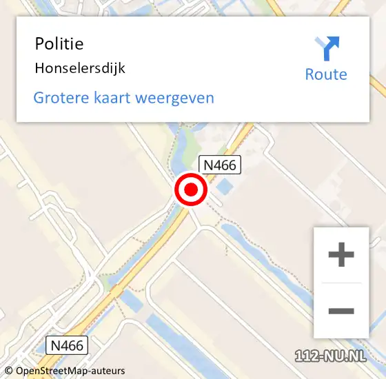 Locatie op kaart van de 112 melding: Politie Honselersdijk op 24 januari 2014 12:50