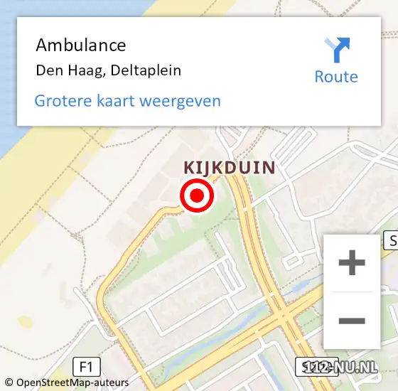 Locatie op kaart van de 112 melding: Ambulance Den Haag, Deltaplein op 20 juni 2017 14:54
