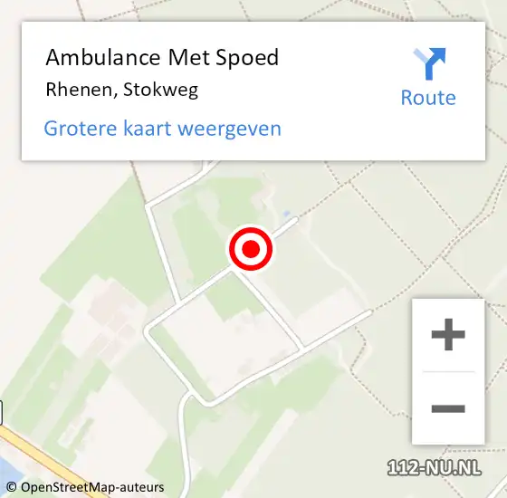 Locatie op kaart van de 112 melding: Ambulance Met Spoed Naar Rhenen, Stokweg op 20 juni 2017 15:03