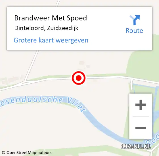 Locatie op kaart van de 112 melding: Brandweer Met Spoed Naar Dinteloord, Zuidzeedijk op 20 juni 2017 15:26