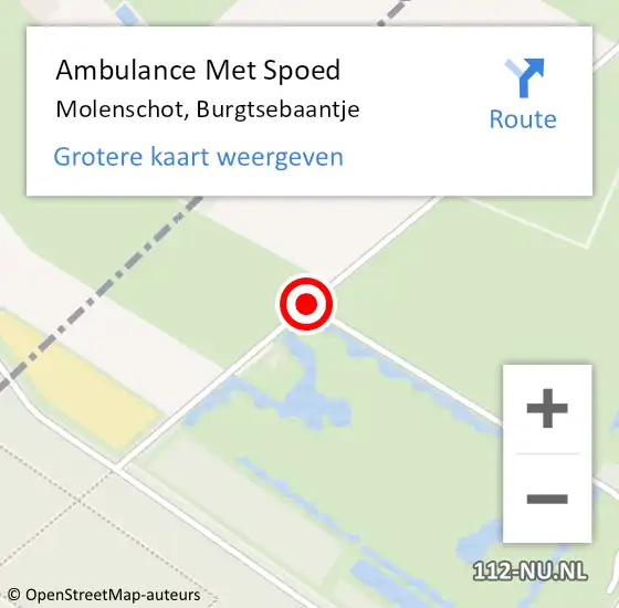 Locatie op kaart van de 112 melding: Ambulance Met Spoed Naar Molenschot, Burgtsebaantje op 20 juni 2017 15:34