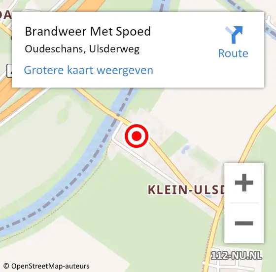 Locatie op kaart van de 112 melding: Brandweer Met Spoed Naar Oudeschans, Ulsderweg op 20 juni 2017 15:52