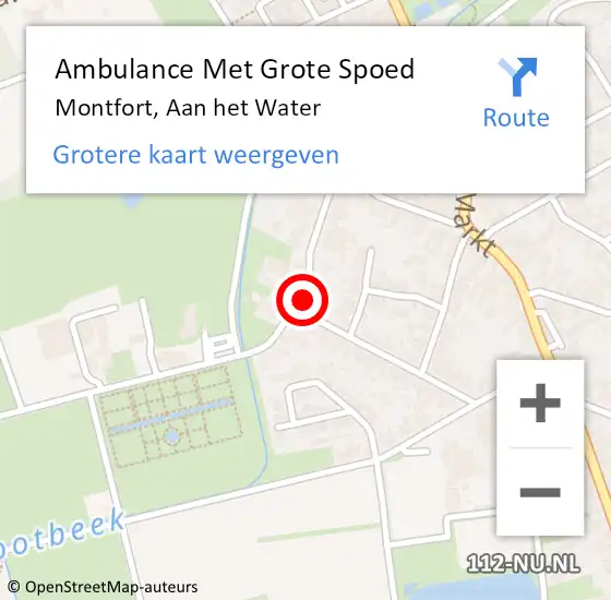 Locatie op kaart van de 112 melding: Ambulance Met Grote Spoed Naar Montfort, Aan het Water op 20 juni 2017 16:38