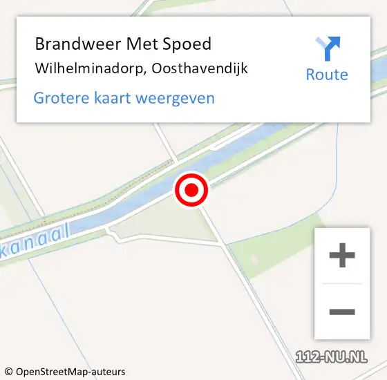 Locatie op kaart van de 112 melding: Brandweer Met Spoed Naar Wilhelminadorp, Oosthavendijk op 20 juni 2017 16:41