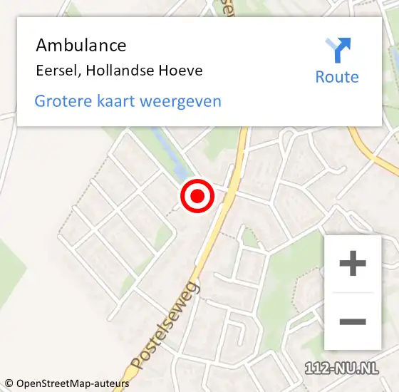 Locatie op kaart van de 112 melding: Ambulance Eersel, Hollandse Hoeve op 20 juni 2017 16:50