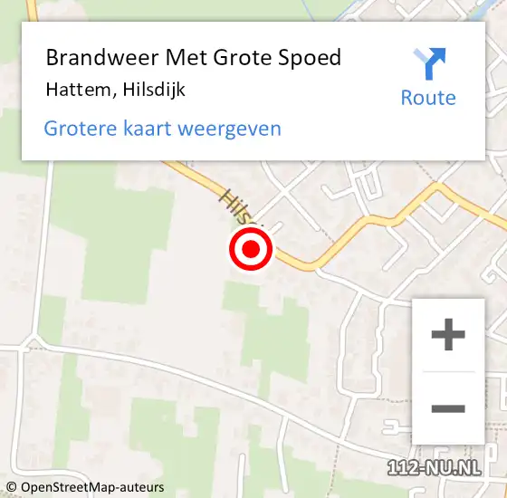 Locatie op kaart van de 112 melding: Brandweer Met Grote Spoed Naar Hattem, Hilsdijk op 20 juni 2017 17:07