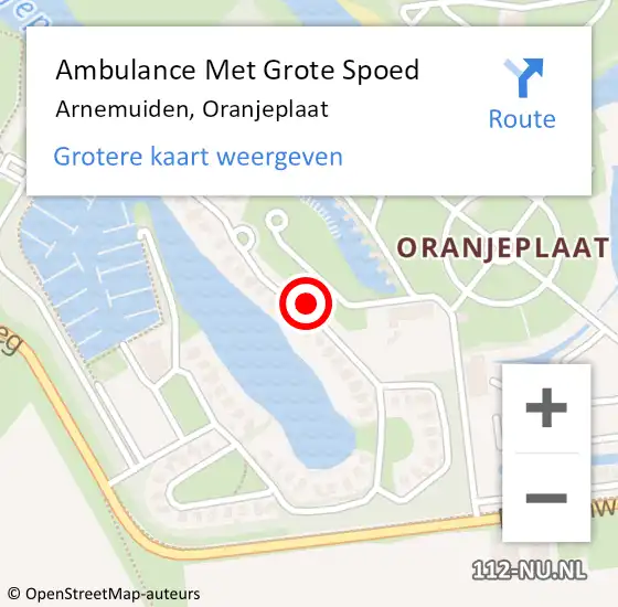 Locatie op kaart van de 112 melding: Ambulance Met Grote Spoed Naar Arnemuiden, Oranjeplaat op 20 juni 2017 17:52