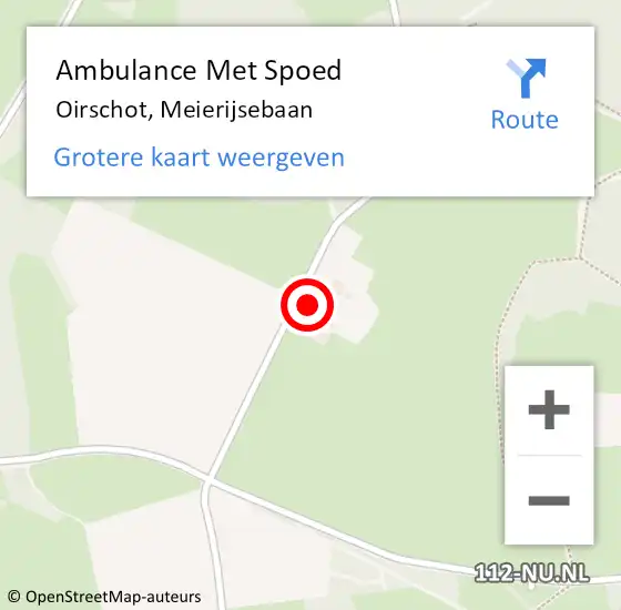 Locatie op kaart van de 112 melding: Ambulance Met Spoed Naar Oirschot, Meierijsebaan op 20 juni 2017 18:26