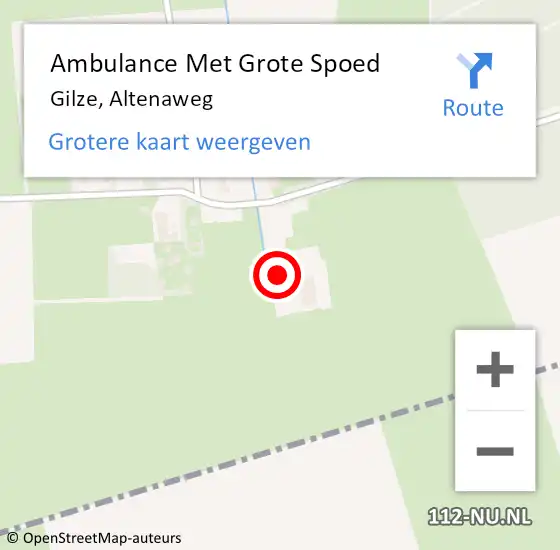 Locatie op kaart van de 112 melding: Ambulance Met Grote Spoed Naar Gilze, Altenaweg op 20 juni 2017 18:47