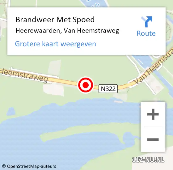 Locatie op kaart van de 112 melding: Brandweer Met Spoed Naar Heerewaarden, Van Heemstraweg op 20 juni 2017 21:44