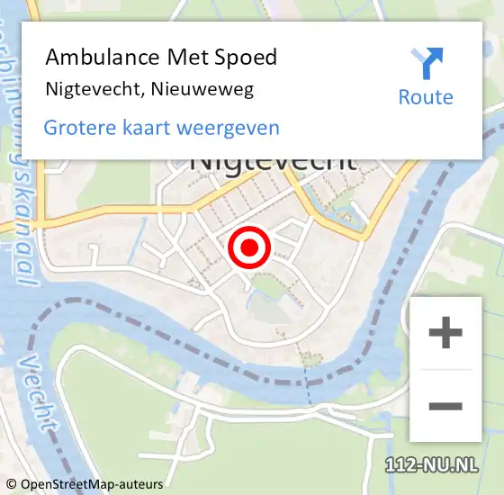 Locatie op kaart van de 112 melding: Ambulance Met Spoed Naar Nigtevecht, Nieuweweg op 20 juni 2017 22:17