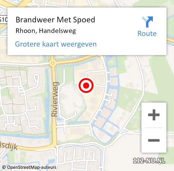 Locatie op kaart van de 112 melding: Brandweer Met Spoed Naar Rhoon, Handelsweg op 21 juni 2017 00:10